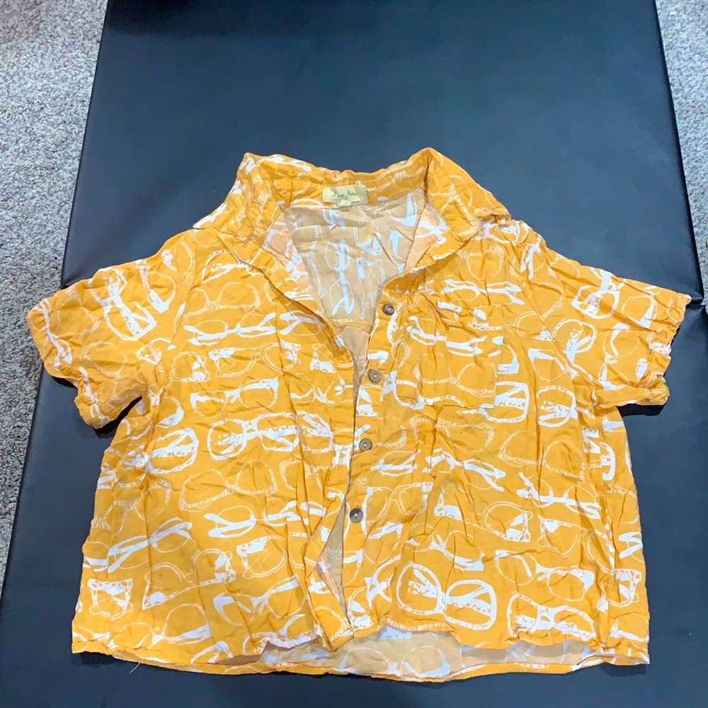 Yellow button down
